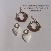 トロカスシェル ハートフープピアス