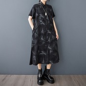 モノトーン タイダイ シャツワンピース  30003