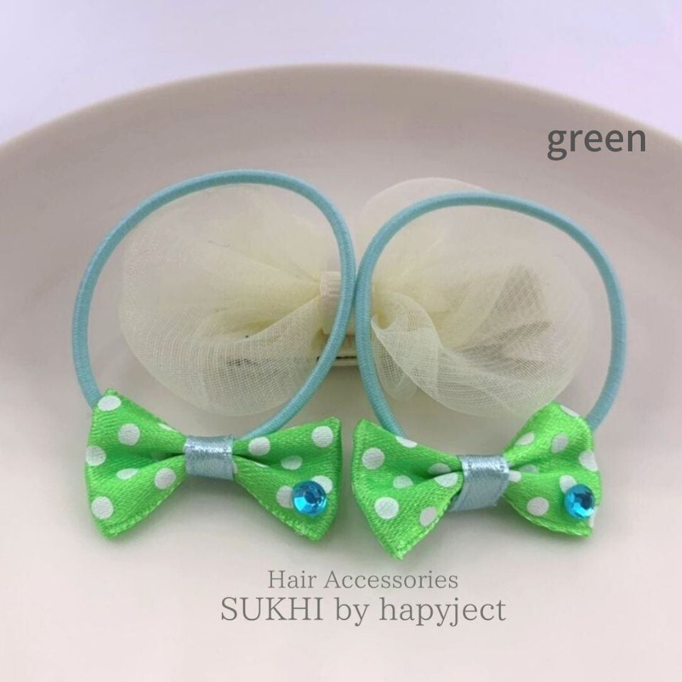 ドットリボンミニヘアゴム2個セット | SUKHI by hapyject