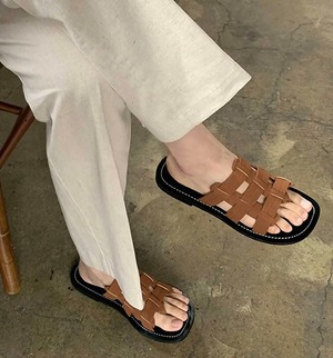 【4color】メッシュフラットサンダル