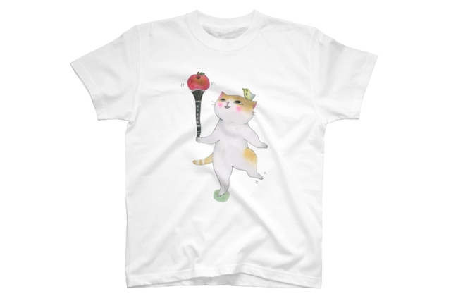 クラリネット猫のＴシャツ(白)