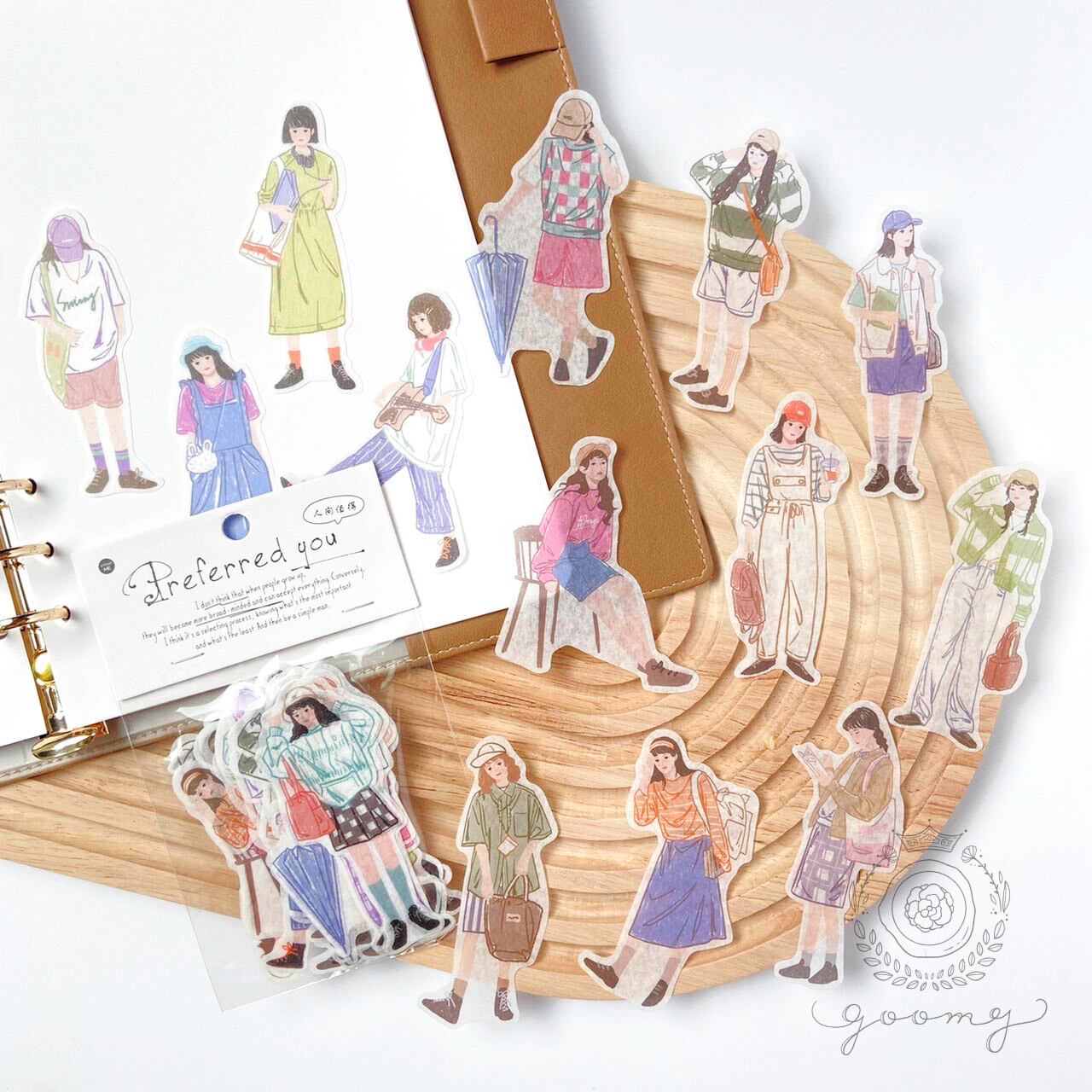 女の子イラストフレークシール 4<S170>