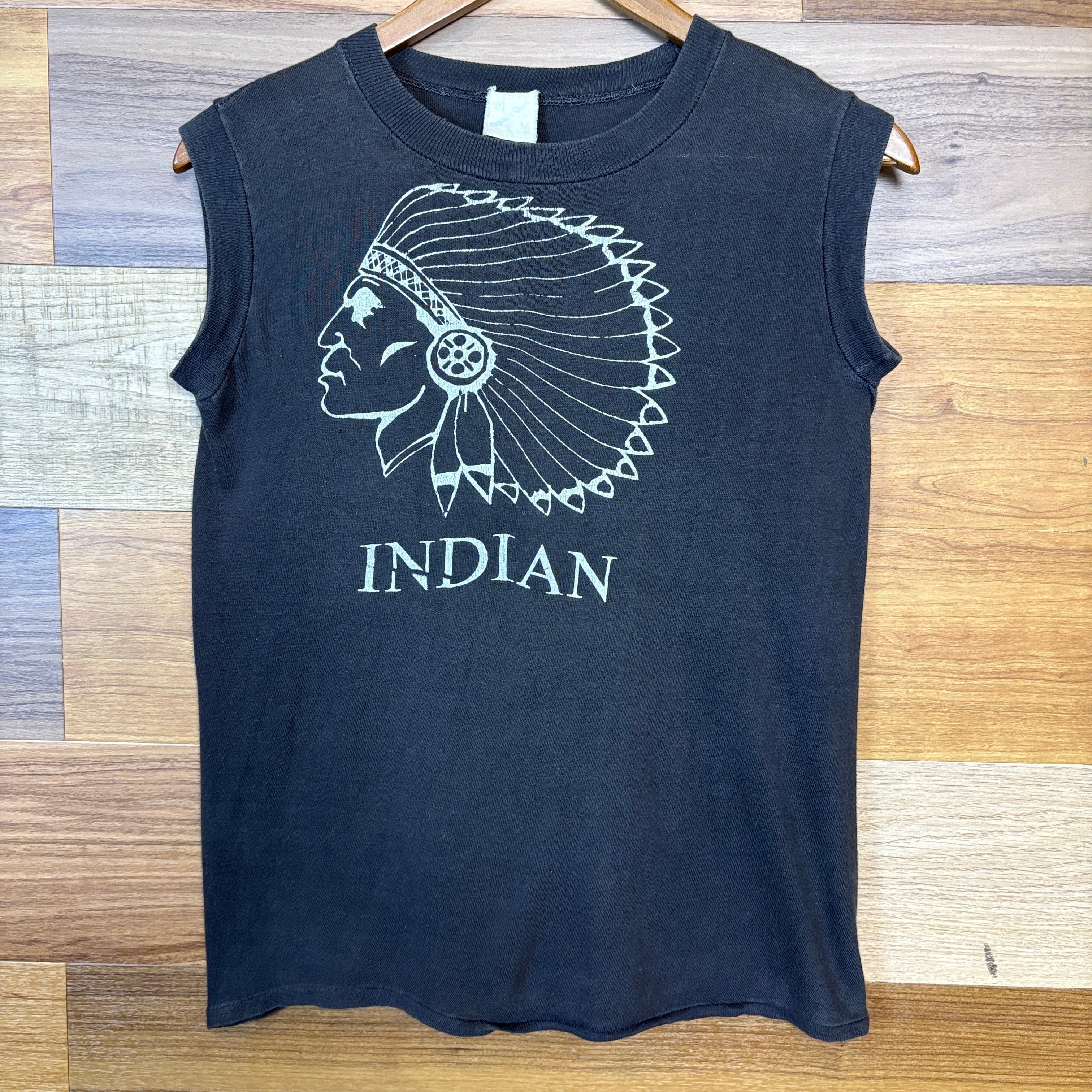 パキ綿 80s INDIAN インディアン ノースリーブ Tシャツ T-sh サイズ