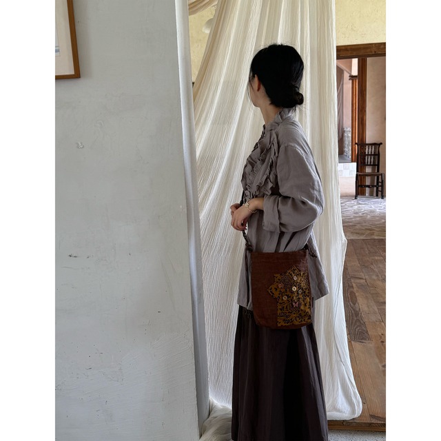 POTIレトロパッチビーズロープ柔らかバッグ