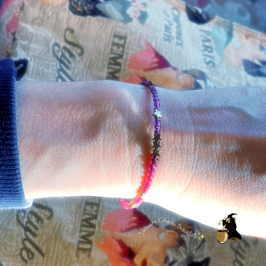 SALE!!~１月ガーネットと星のブレス~WitchHand★魔女様工房