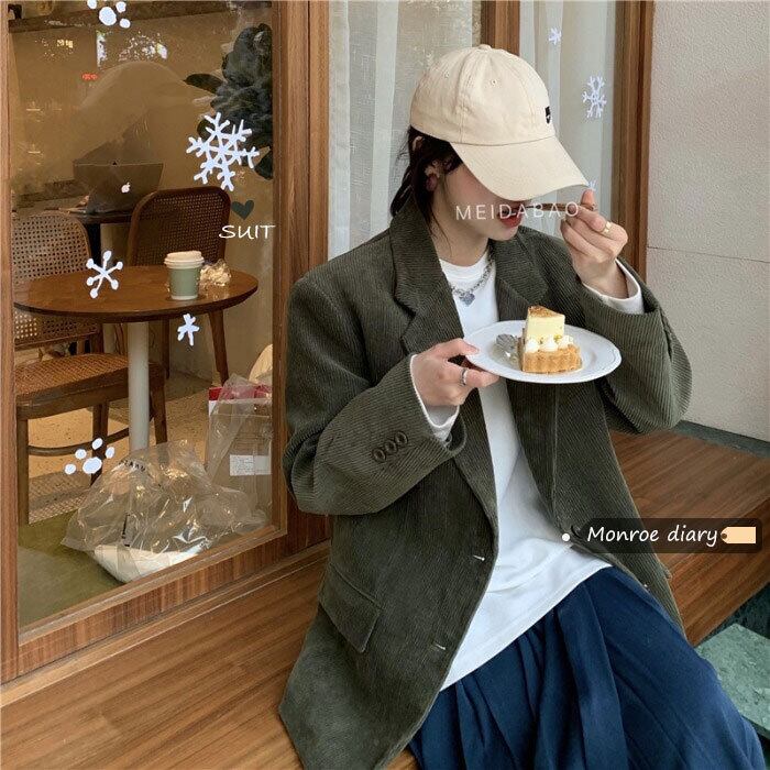 グリーンジャケット レディースオータムウィンタートップス ストリート 秋物 冬物 モンロー72988523924