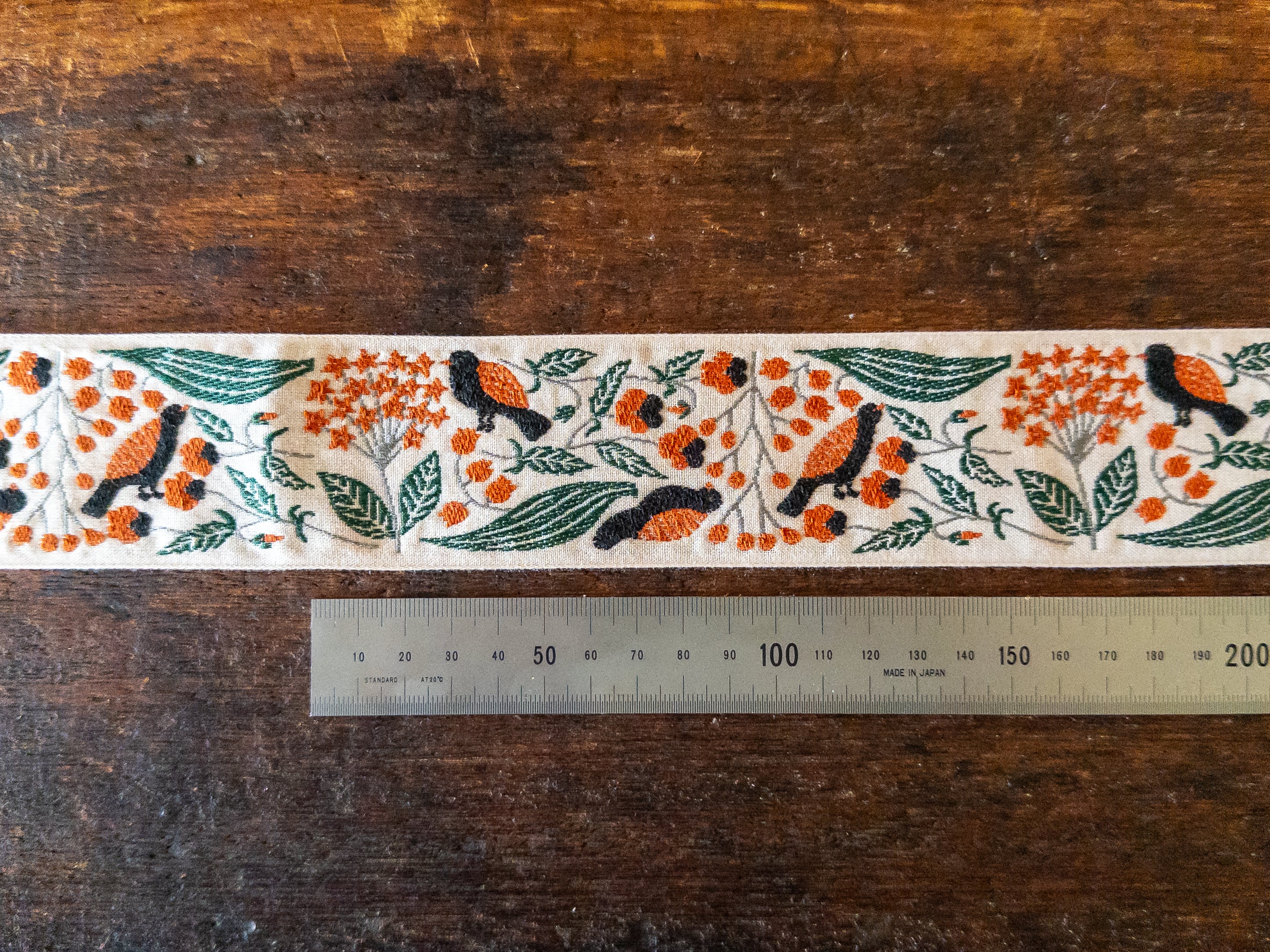 全3色 鳥と野花 50mm幅 チロルリボン | レピヤンリボン