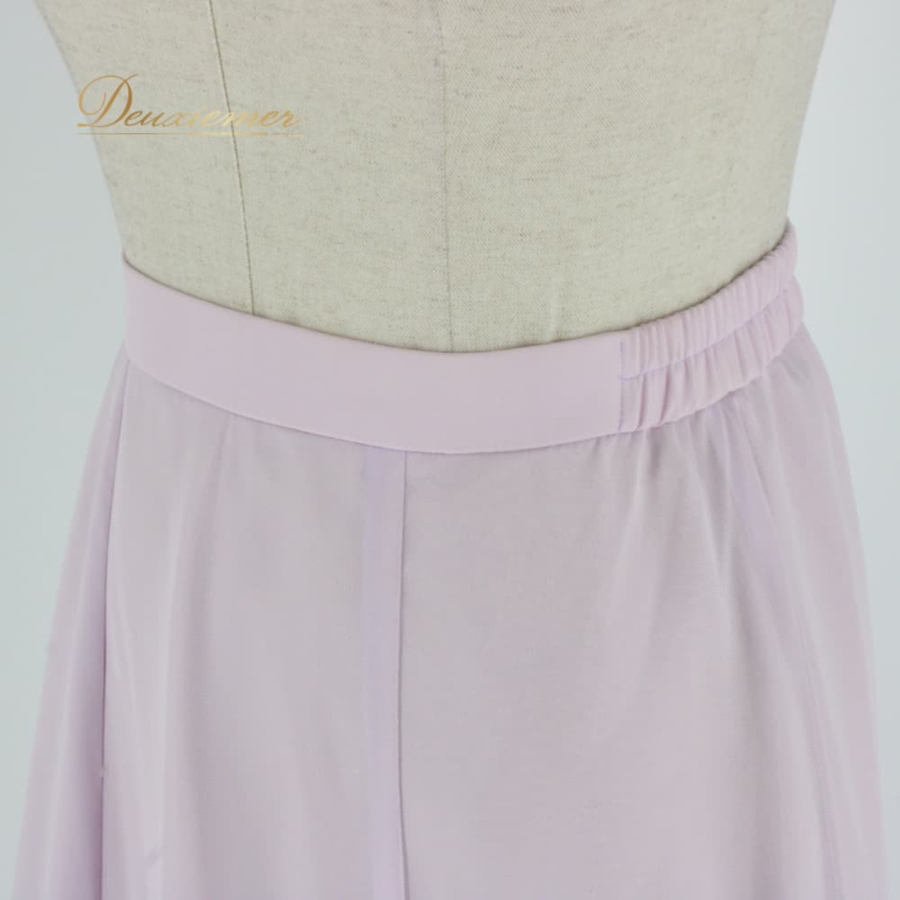 社交ダンス 衣装 Papillon パピヨン スカート レッスンウェア パープル系 練習着 薄紫 光沢感 フォーマル ステージ衣装 発表会 フェミニン ロング丈 ティアードスカート 上品 清楚 かわいい