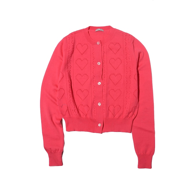 miu miu   heart shaped  knit cardigan