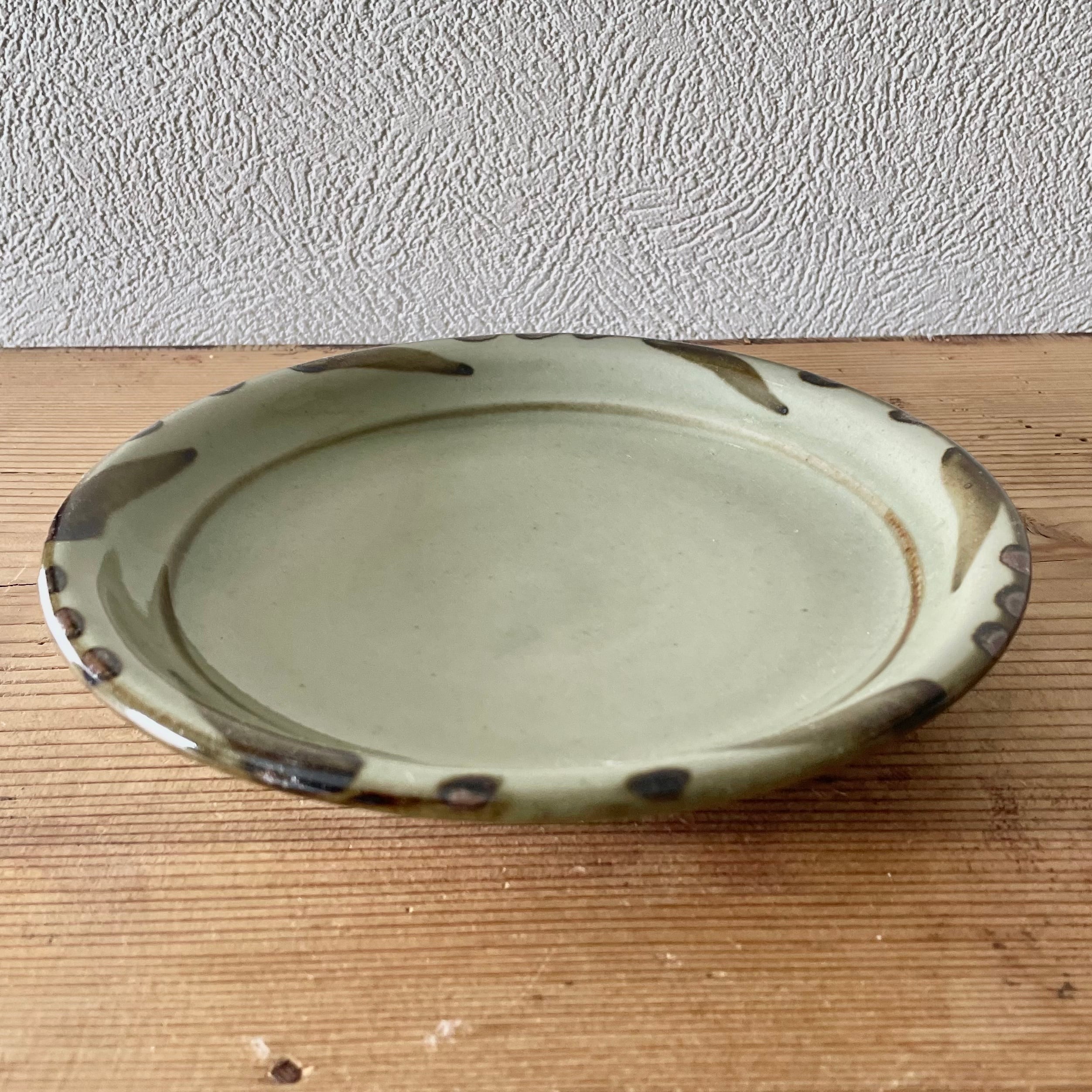 袖師窯 草絵5寸皿 茶(小) | 器屋summer