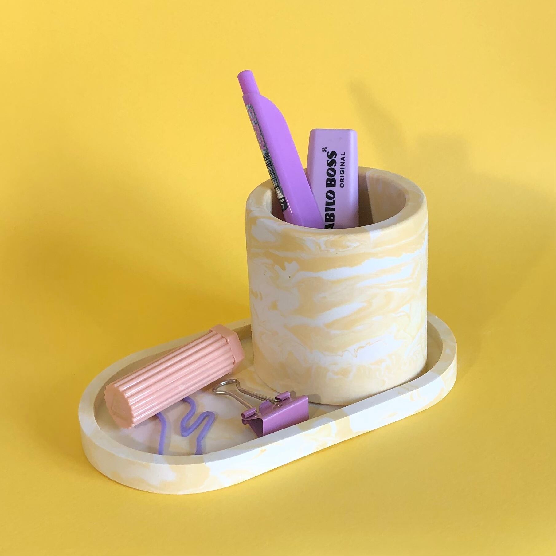 ペンポット ペンスタンド ペン立て マーブル柄