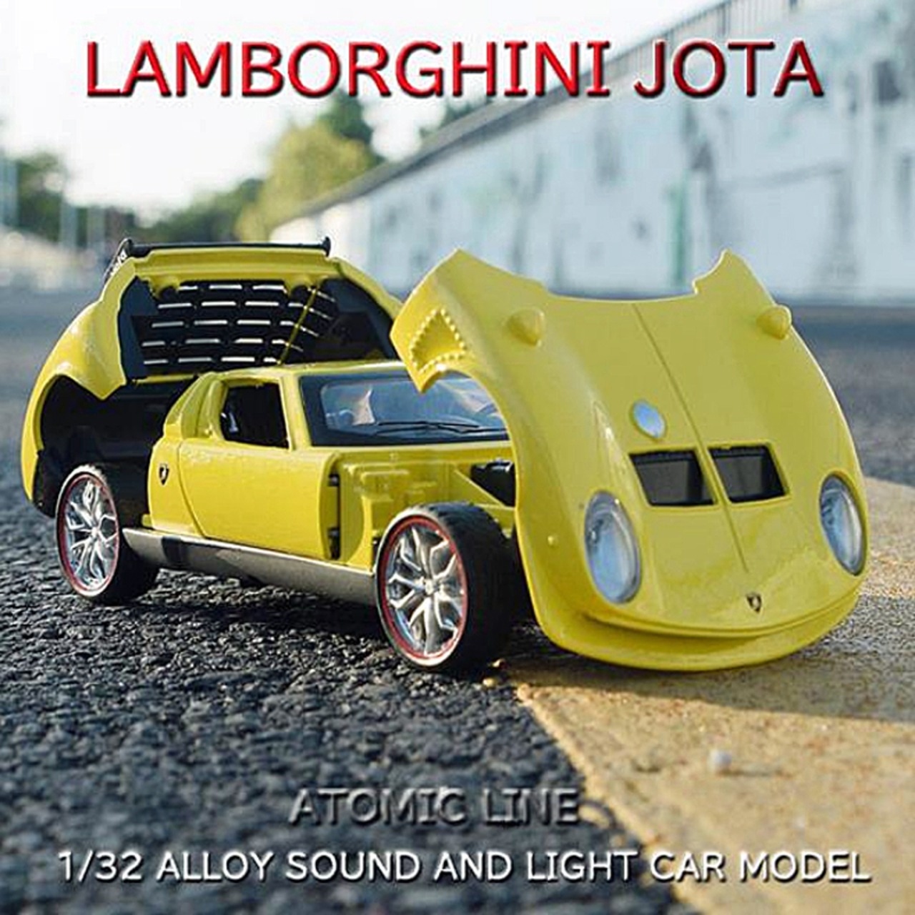 ランボルギーニ イオタ 1/32 ミニカ− 全4色 ライト点灯 合金モデル 名車 スーパーカー 模型