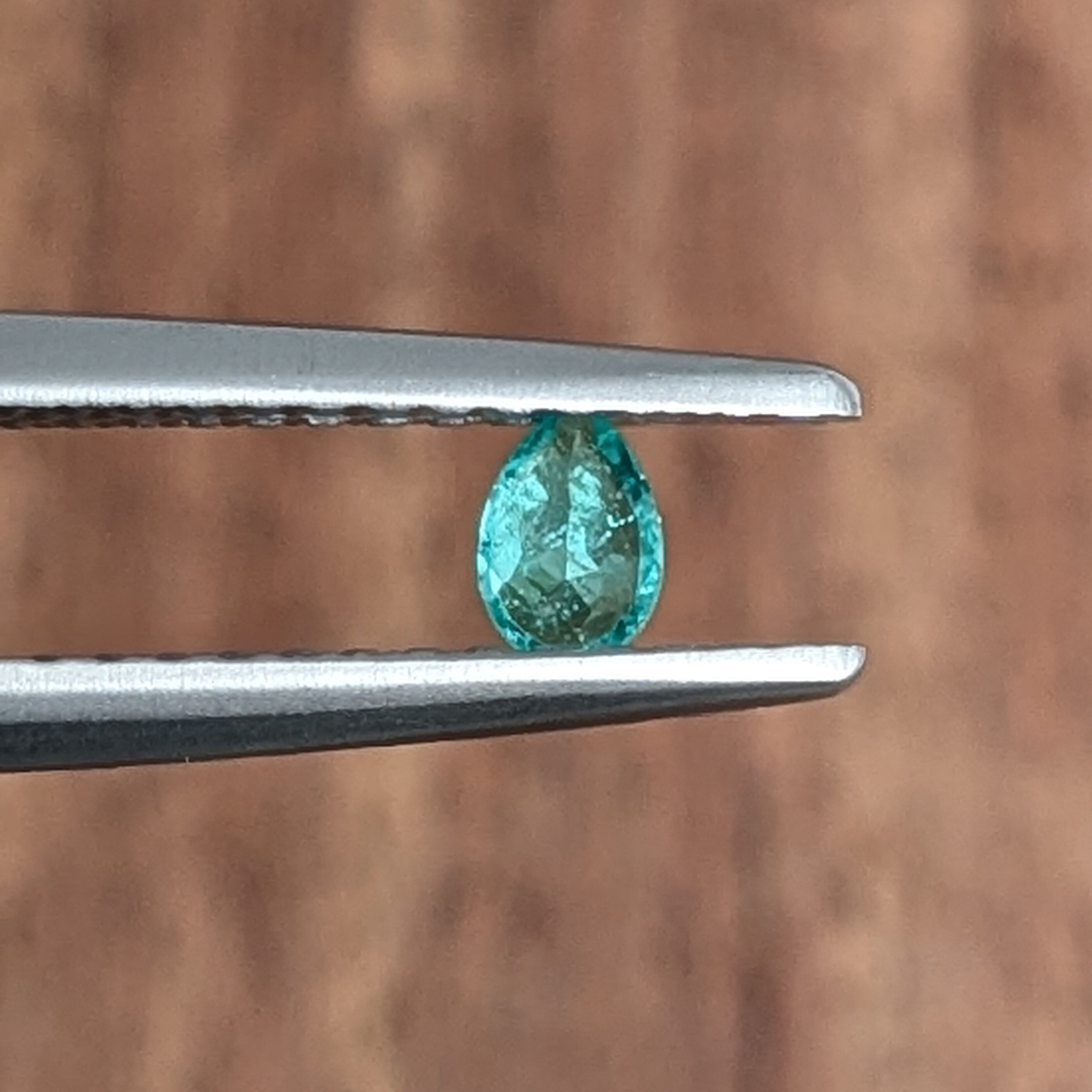 碧いです!!☆ブラジルバターリャパライバトルマリン☆リング、トップ