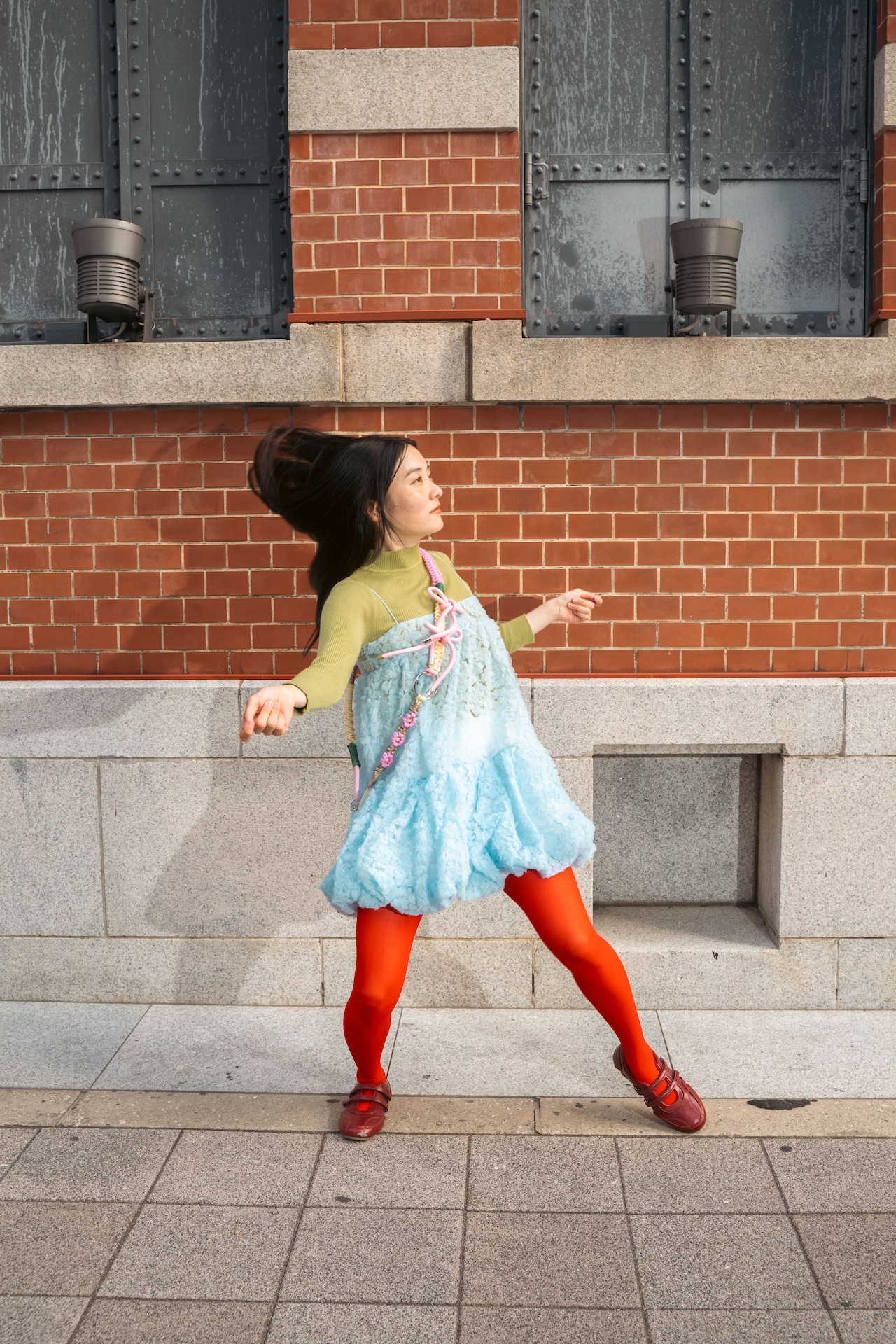 2way big ribbon flower strap Sugar Pink