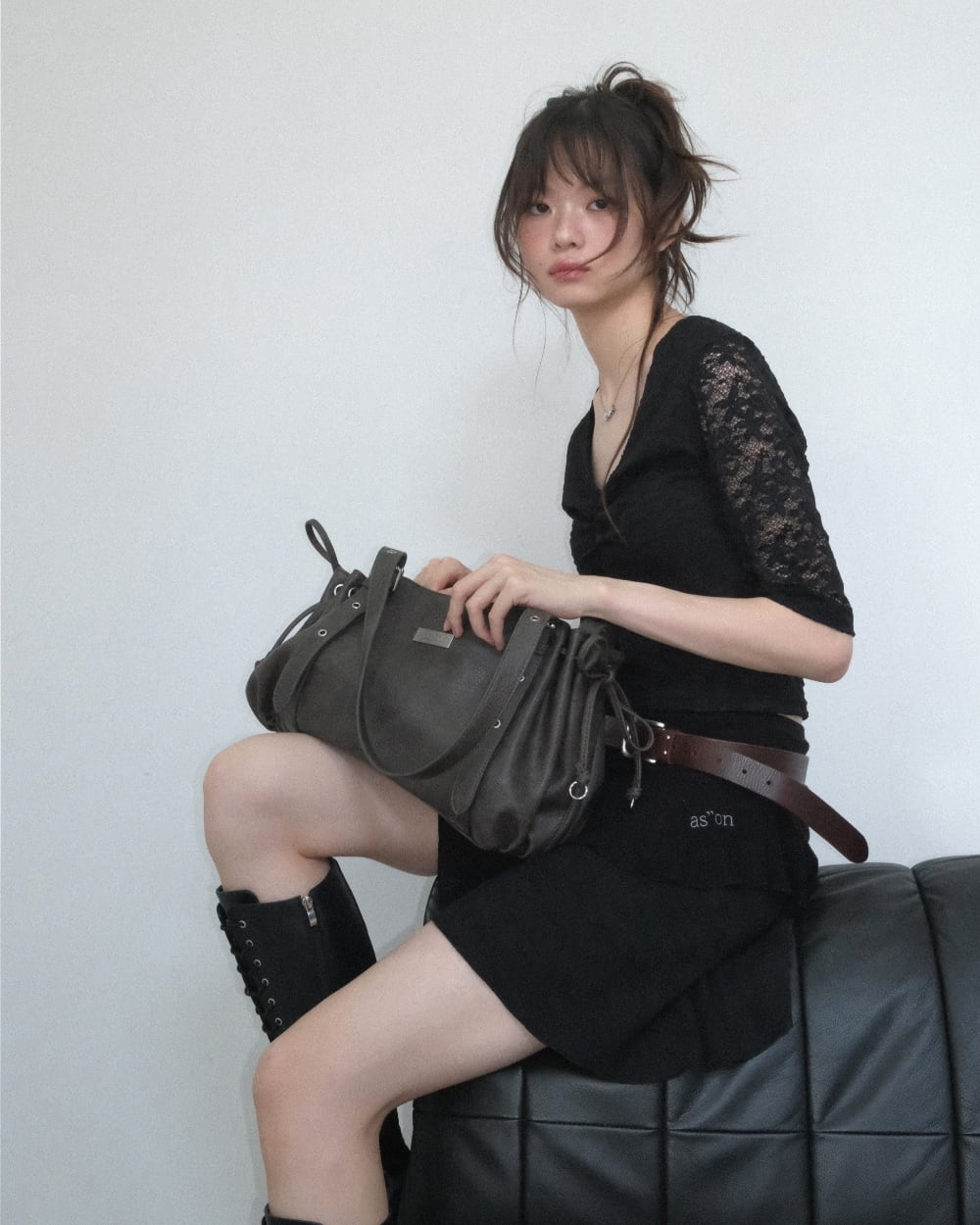 as”on] HEAVEN BAG / BROWN 正規品 韓国ブランド 韓国通販 韓国代行