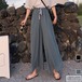 イージーパンツ レディース シフォンパンツ 夏 ワイドパンツ 春 夏 秋 ウエストゴム ガウチョパンツ 薄手 バギーパンツ シフォン ゆれゆれ 九分丈パンツ