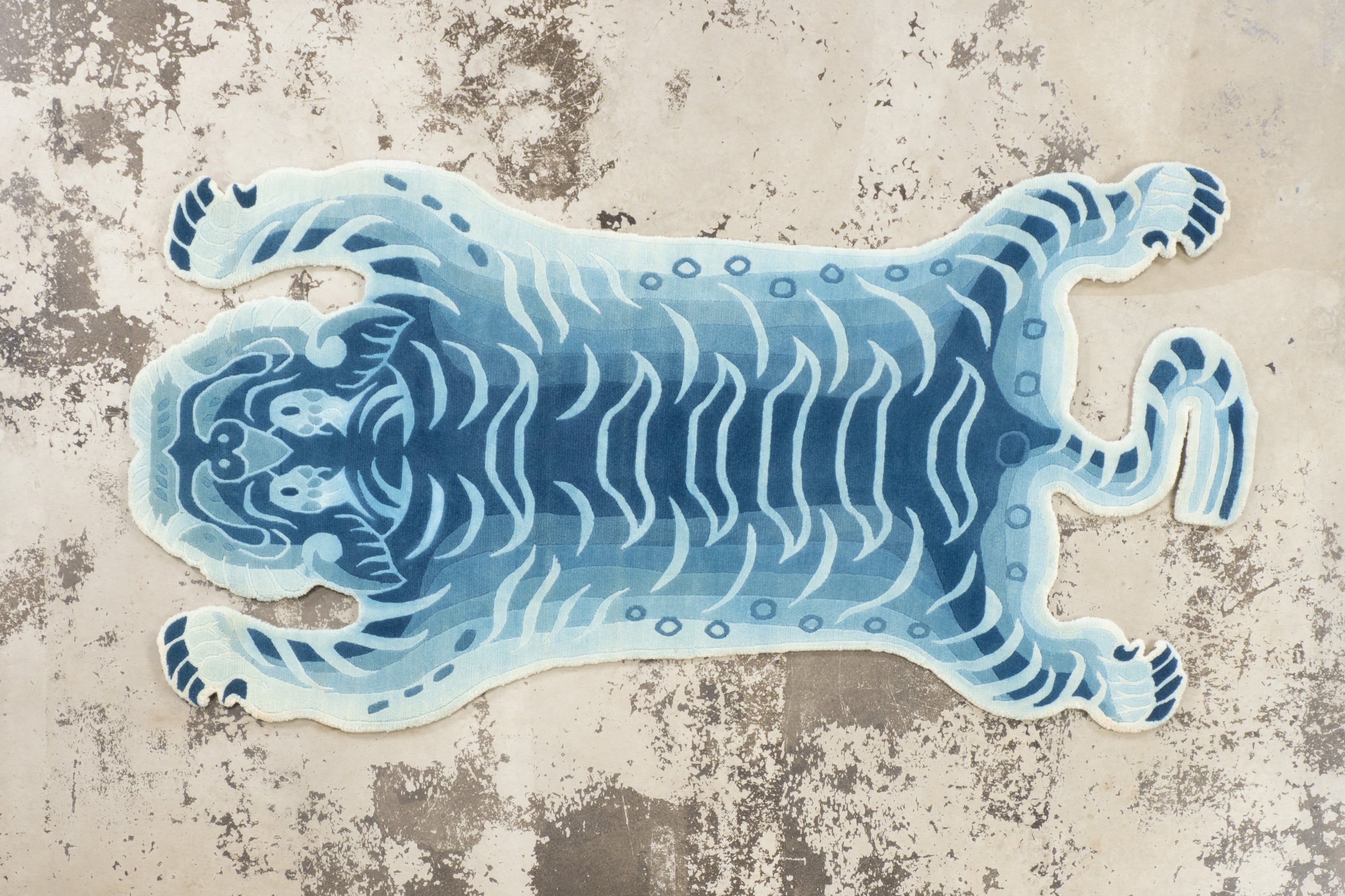 Tibetan Tiger Rug 《Mサイズ•ウール・オリジナル4・夏の藍染