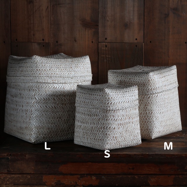 White Bamboo Basket S / Indonesia