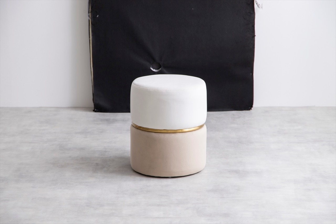 Alina ベロアバイカラースツール