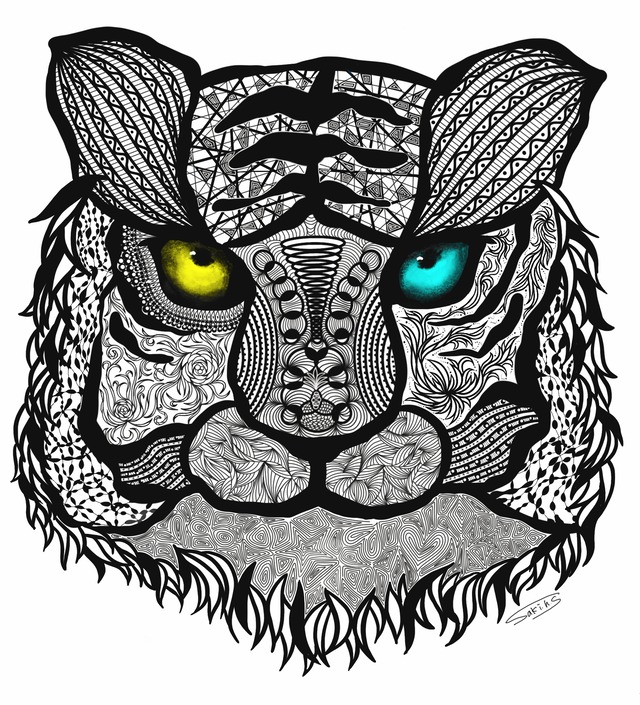 オッドアイ虎 ゼンタングル | saki.h.s