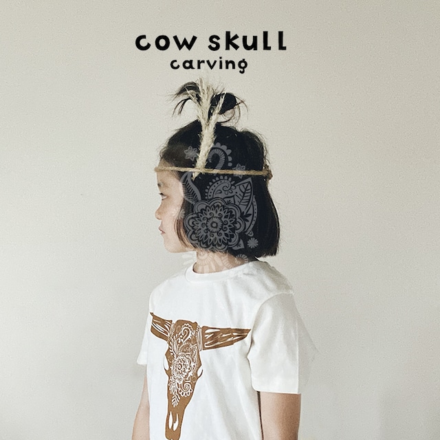 KIDS Tee〈 cow skull 〉カウスカル bohem boho