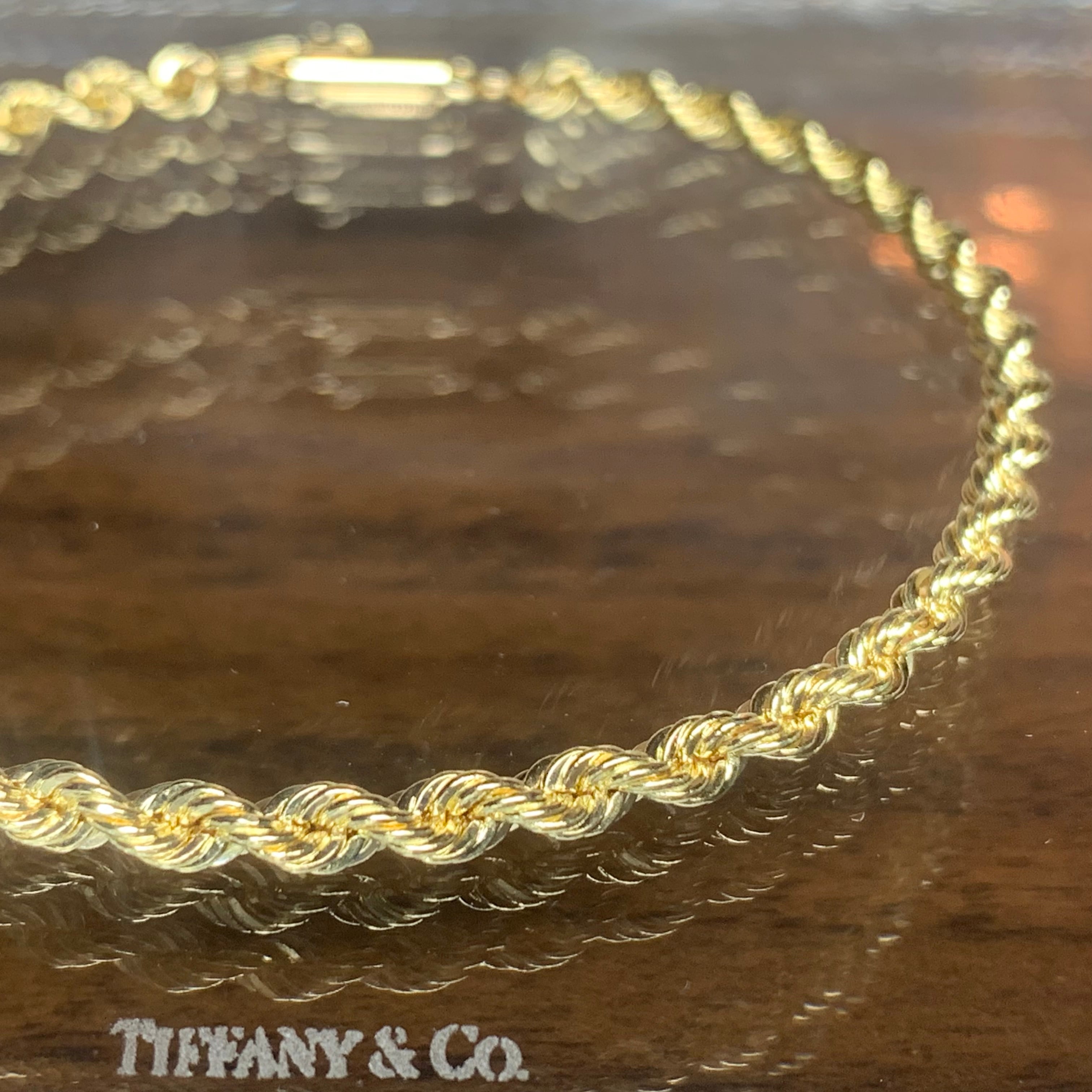 VINTAGE TIFFANY & CO. 14K Gold Twist Rope Bracelet | ヴィンテージ ...