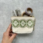 écru  インド刺繍  マルチポーチ（SW） 　