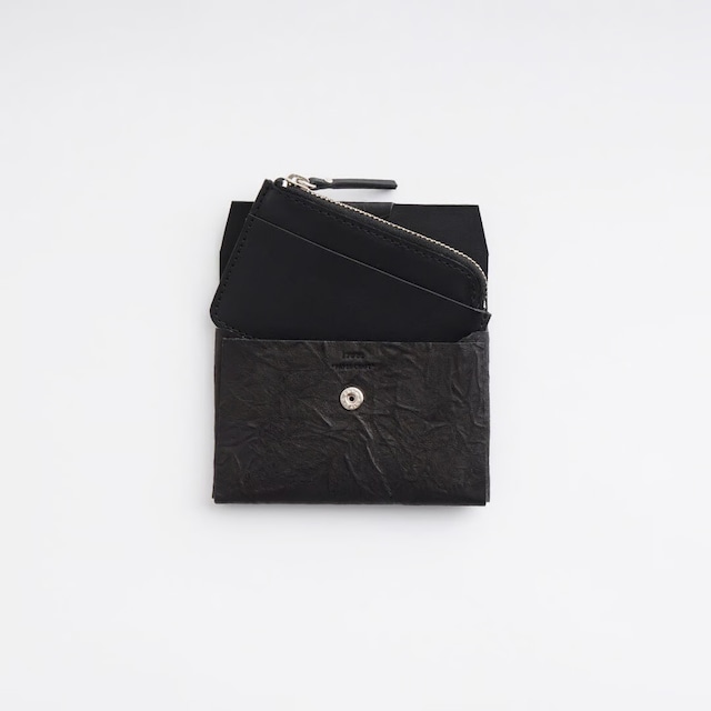 i ro se PAPER 3WAY MINI WALLET ( L.BROWN / BLACK )