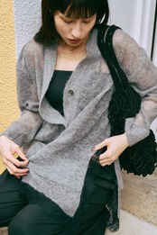 Lace Hem Sheer Cardigan knit