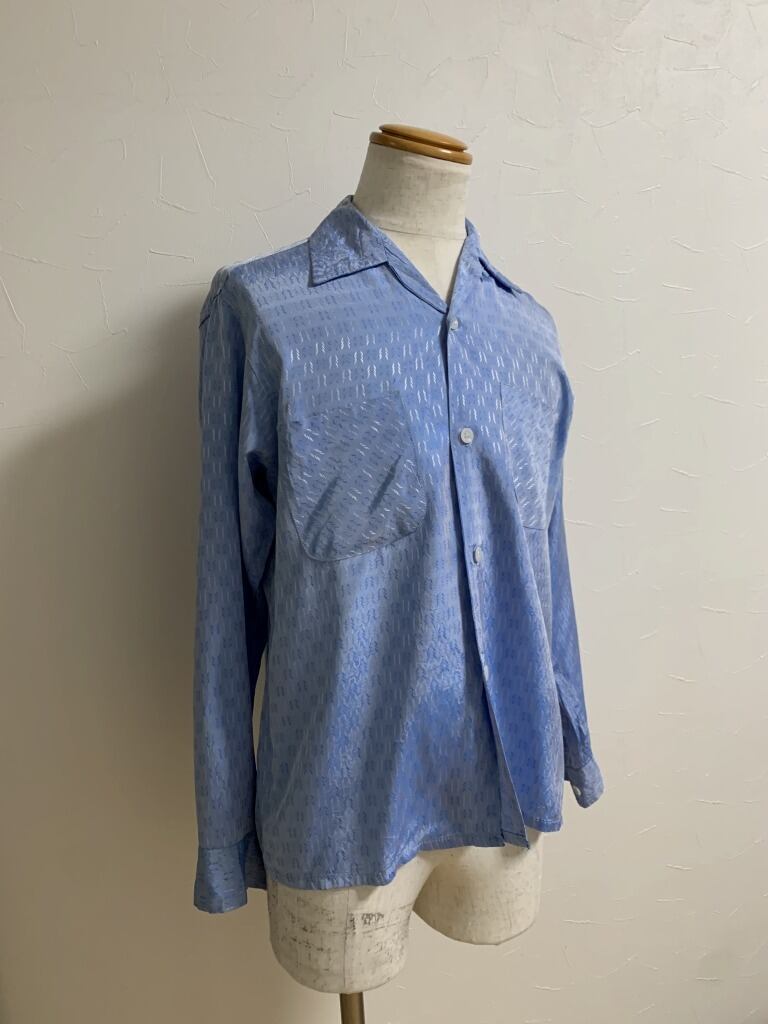 1950~60's Woven Pattern Open Collar Shirt