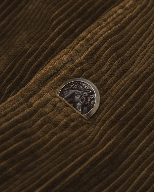 [1960-70s] "French Vintage" Animal Buttons Corduroy Hunting Jacket