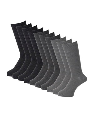 【特価処分】[RENFRO] 靴下 メンズ ビジネス 10足セット 綿混 抗菌防臭 ブラック 25-28cm