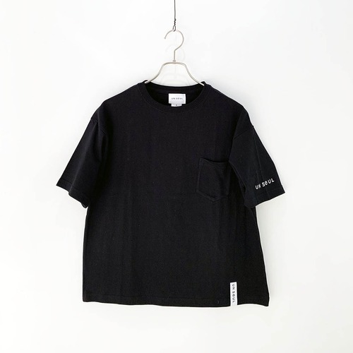 UNSeUL / WIDE POCKET TEE / BLACK