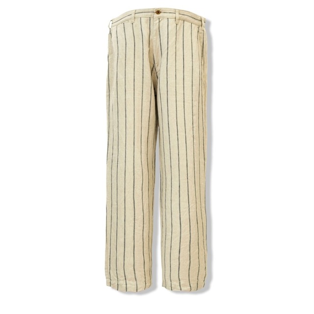 AT-DIRTY/ATD WORK TROUSERS LINEN STRIPE (I.BEIGE)
