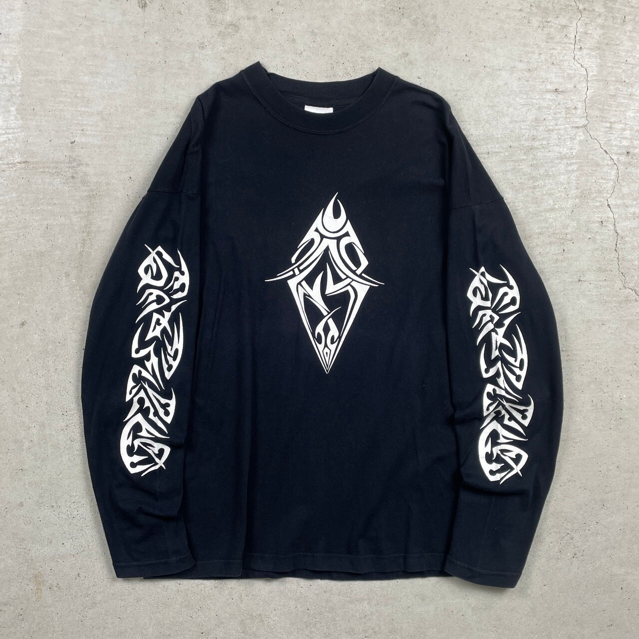 90年代~00年代 UNKNOWN トライバル柄 ロングTシャツ ロンT 袖プリ 