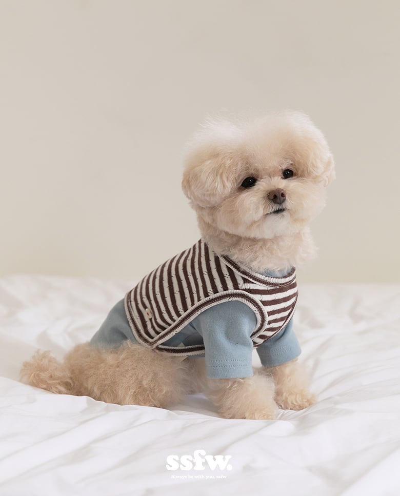 予約【SSFW】Cozy Bib Set up (Blue＆Brown)