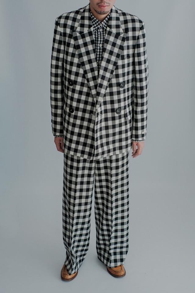 【TSTS】GINGHAM WOOL DOUBLE BREASTED BLAZER