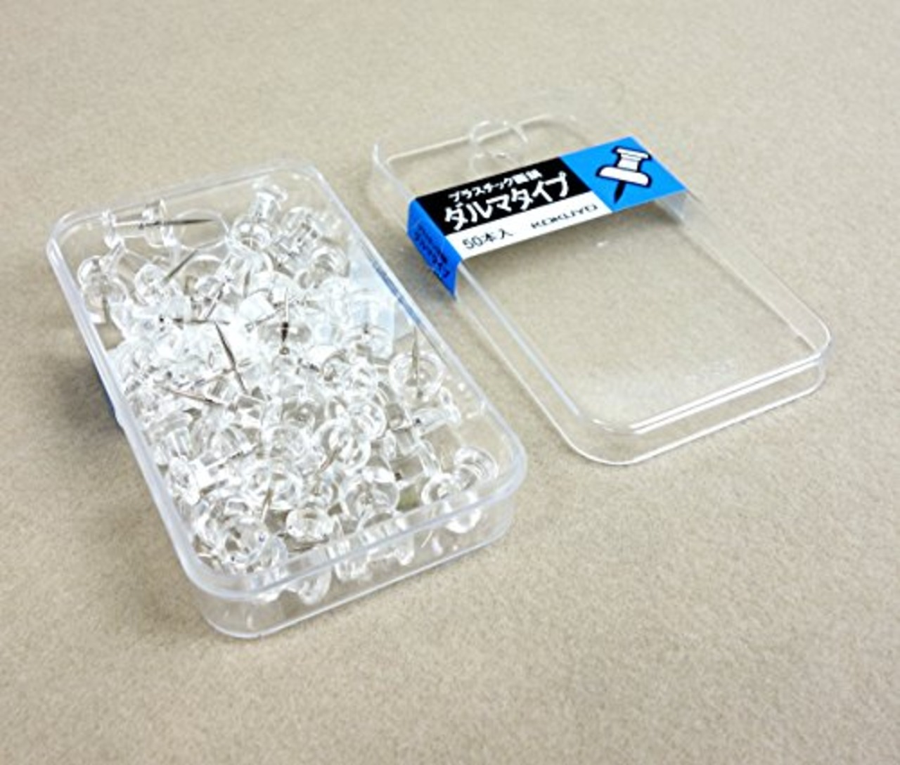 コクヨ(KOKUYO) プラスチック画鋲 ダルマタイプ 透明 カヒ-25T