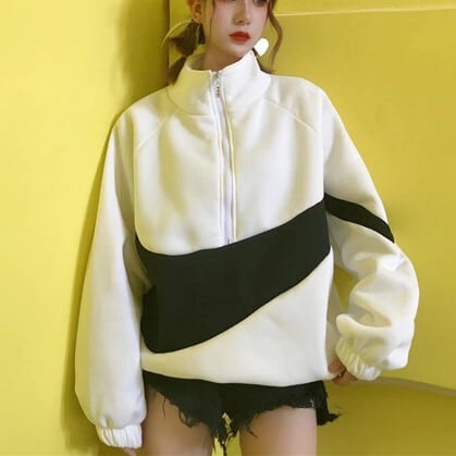 ロゴパーカー 韓国ファッション オルチャン ストリート モノトーン 白