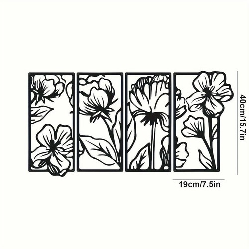 メタルフラワーウォールアート 金属 フローラル ラインアート 壁の装飾