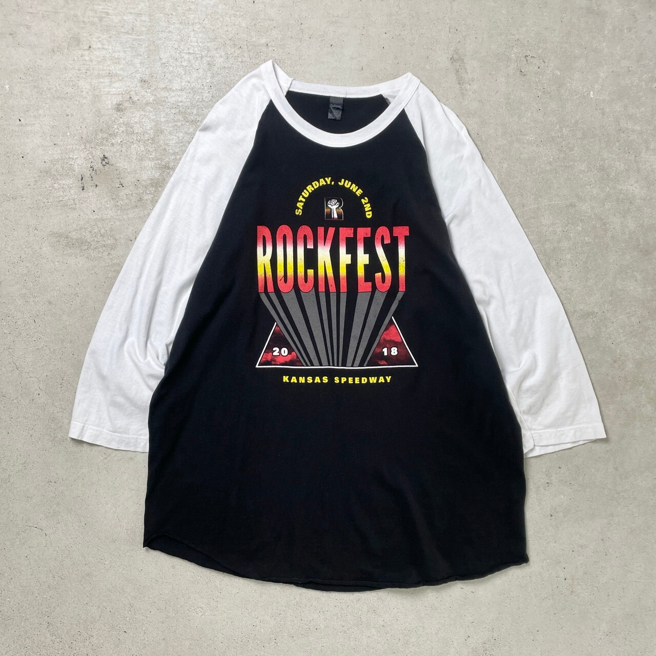 00年代 ROCKFEST フェスT バンドTシャツ バンT ラグランT メンズXL 