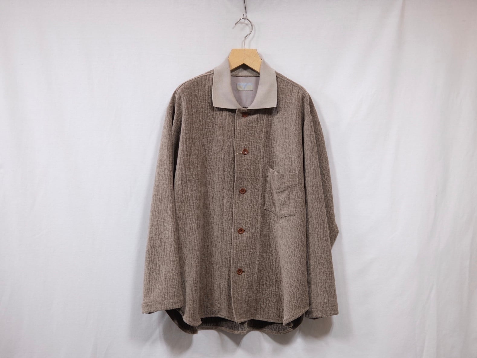 HOMELESS TAILOR”Velour Knit Shirt Beige” | Lapel online store powered by  BASE