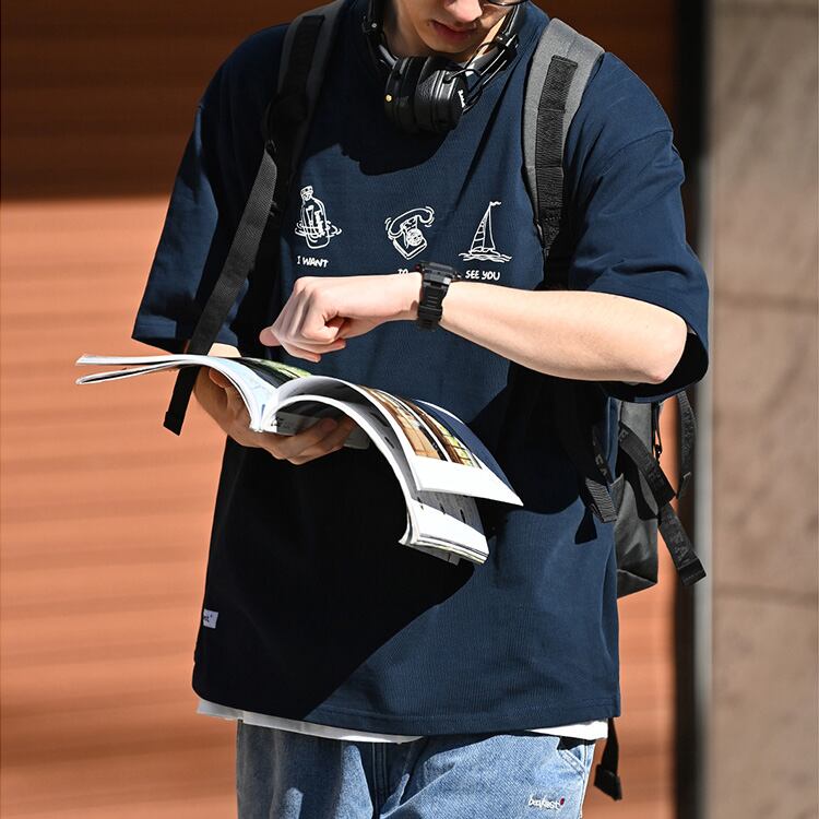 ★SMOOTH COTTON PRINT LOOSE T-SHIRT　　　A0656