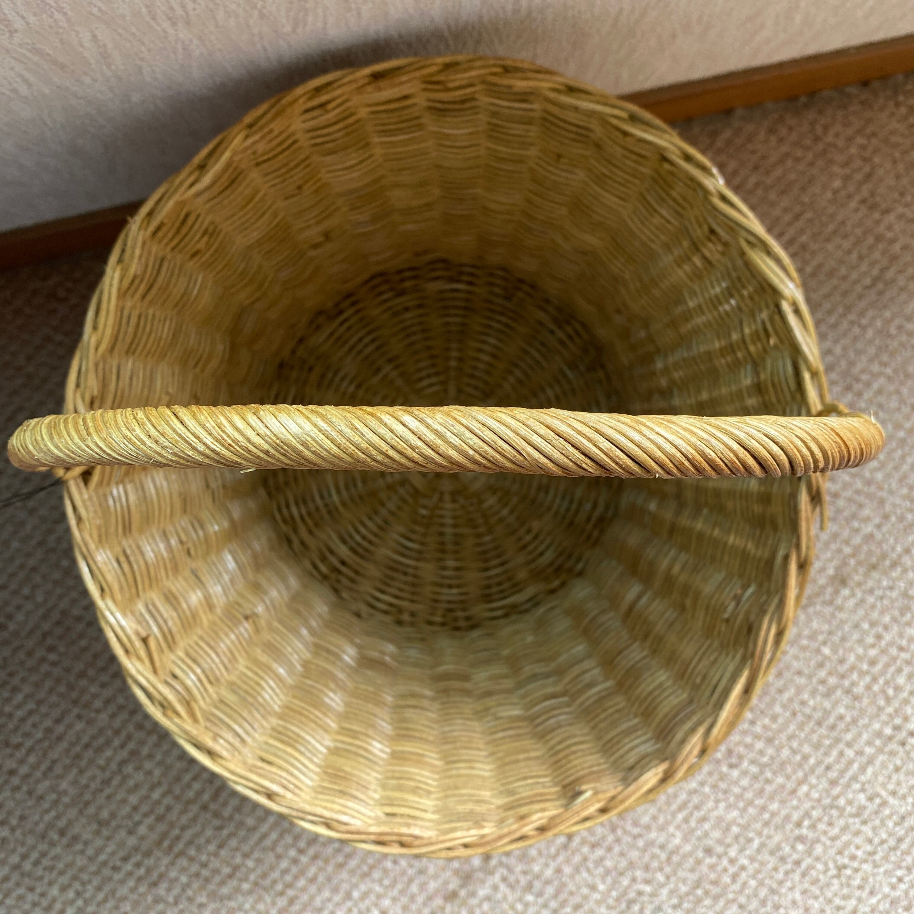 取手付きラタンバスケット | 滝本茣蓙店