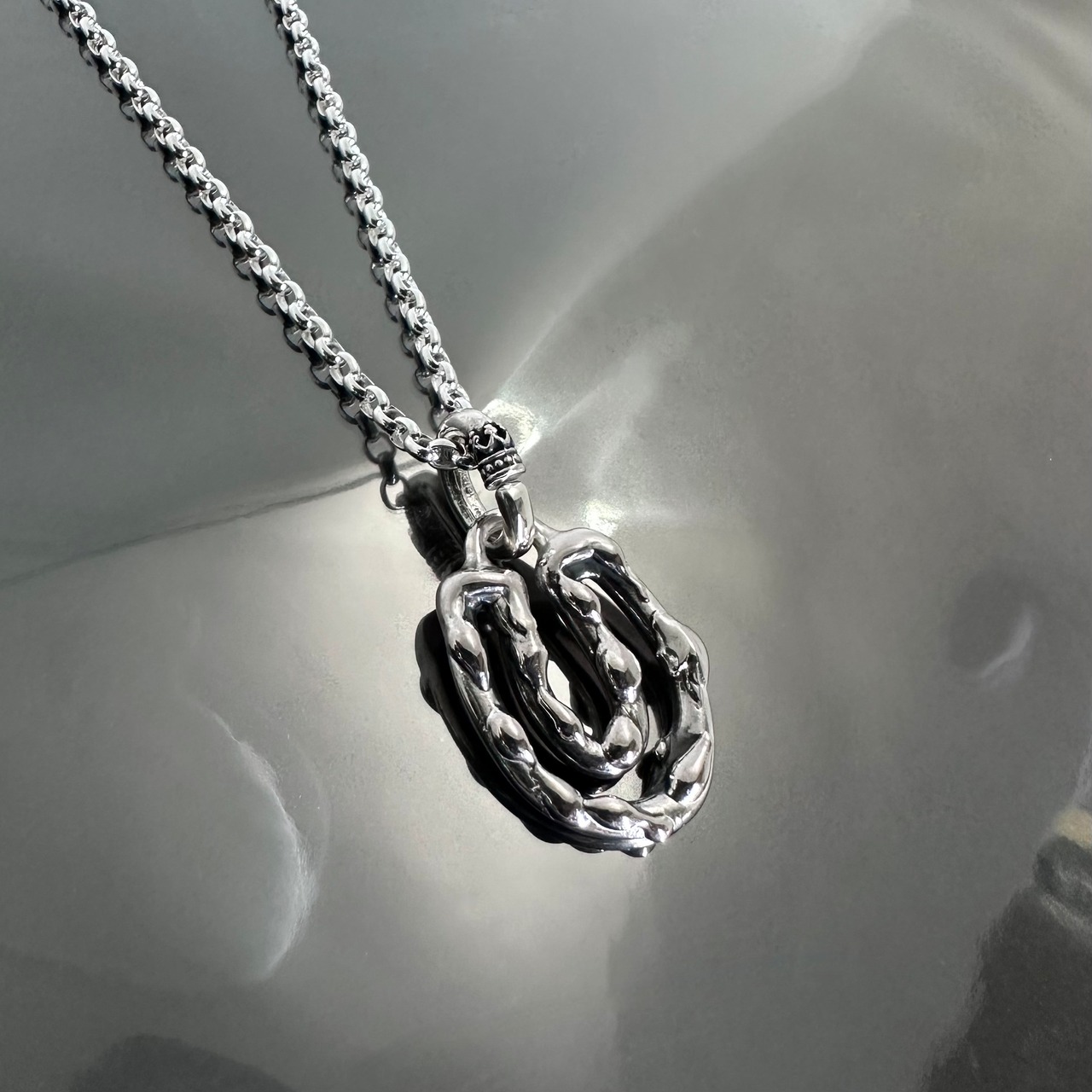 OPEN HORSESHOE #1 with GODSIZE® I.D. TAG NECKLACE / オープンホースシュー#1ゴッドサイズ® I.D.タグネックレス
