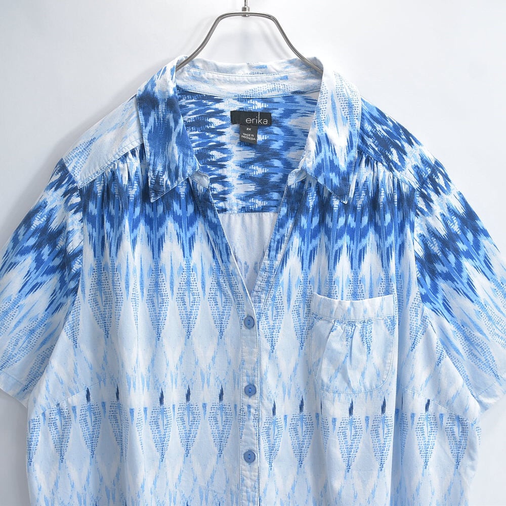 古着 ビンテージ  80s 花柄 総柄 ニット リネン セーター ザックリ 古着 80s エクアドル製 Artesanias 両面 フラワー デイジー モチーフ
