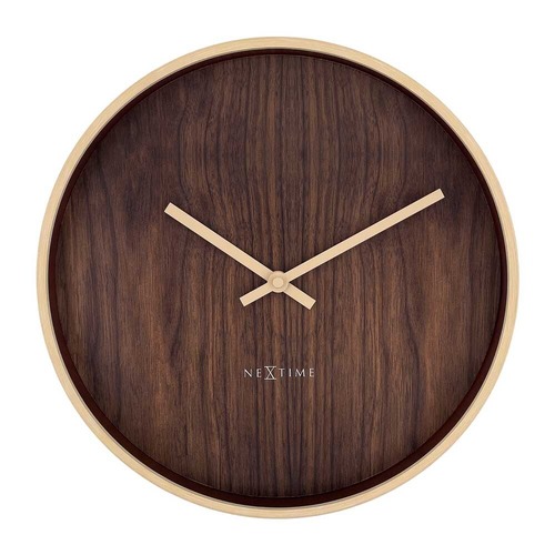 壁時計 掛時計 NEXTIME ネクスタイム ウォールクロック Oslo BR ダークブラウン / NXT-3329BR スイープムーブ STANDARD COLLECTION