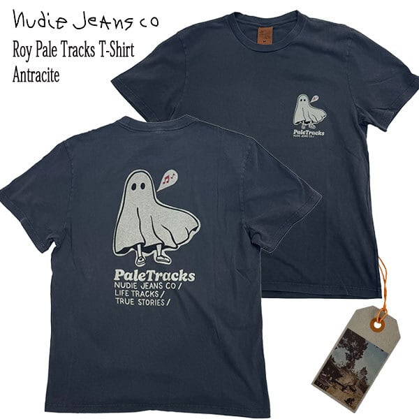 Roy Pale Tracks T-Shirt Antracite スミ黒 半袖Tシャツ オーガニックコットン ヌーディージーンズ Nudie Jeans co スウェーデン 正規販売店