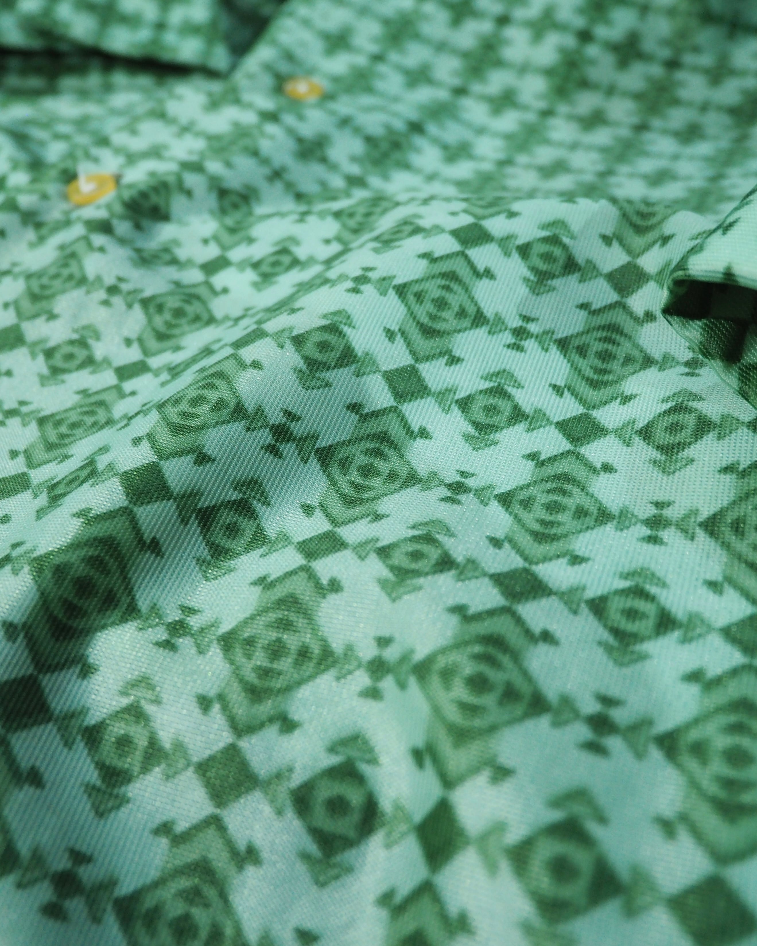 1970 - 80s Geometric rhombus patterns vintage Drape loose shirt