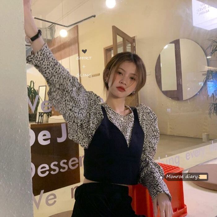 スタンダードフローラルシャツ スプリングショートトップス ロング レトロ 春物 花柄 モンロー93373252723